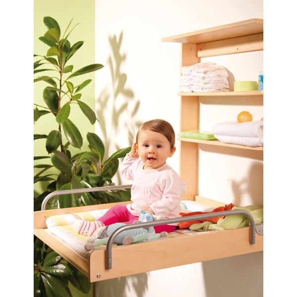 Puiduvärvi pöögispoonist seinale kinnitatav mähkimislaud Dschungelbaby – Roba-image-3