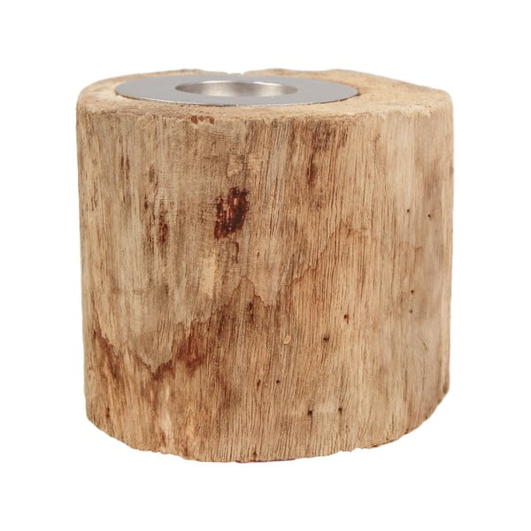 Antiikne küünlajalg töötlemata teakpuust, kõrgus 10 cm. - HSM collection-image-2