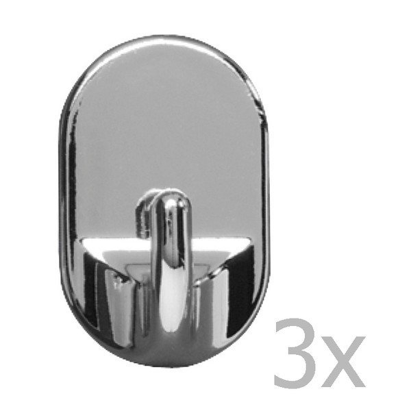 3 keskmise ovaalse konksu komplekt, kroom - Wenko-image-1
