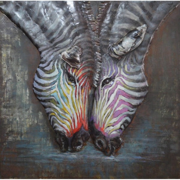 Ručně malovaný obraz Vivorum Zebra In Love, 80 x 80 cm