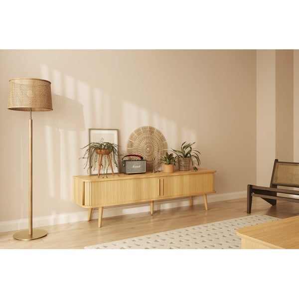 Naturaalses värvitoonis tammedekooriga televiisorilaud 178x50x40 cm Rove - Woodman-image-1