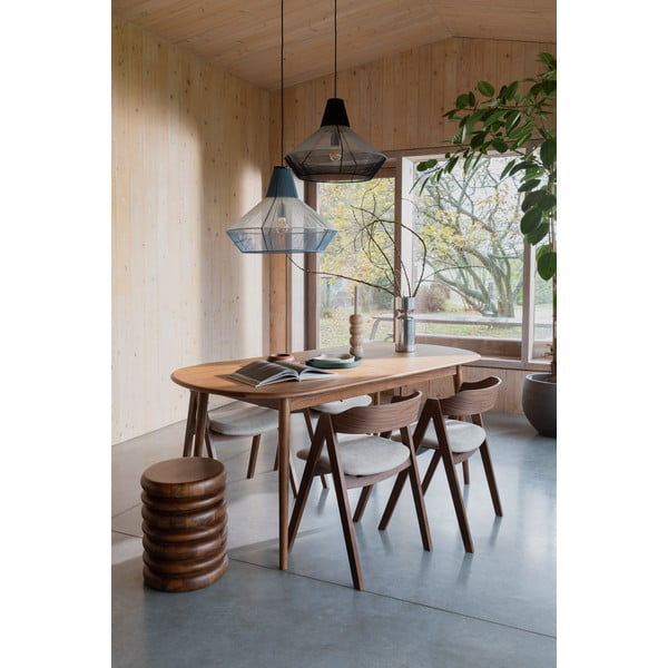 Pähklipuidu spoonist pikendatav söögilaud koos lisaplaadiga 90x180 cm Twist - Zuiver-image-1