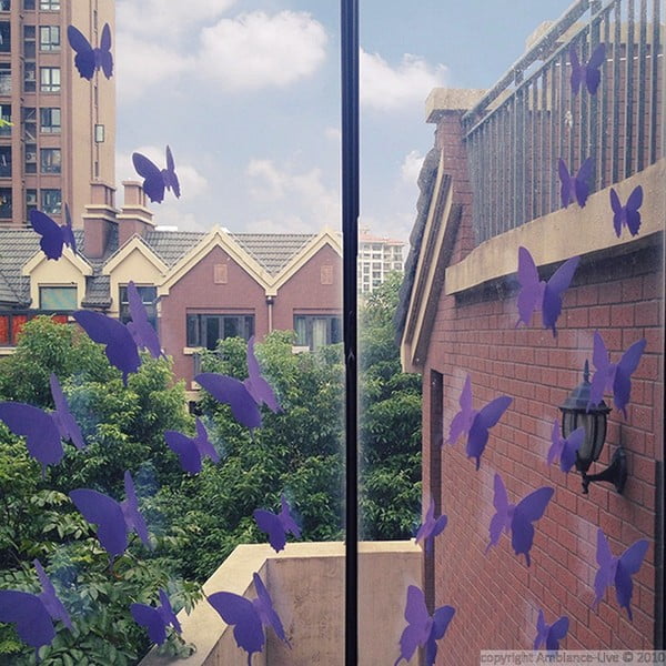 12 lilla liblikate kleebise komplekt - Ambiance-image-4