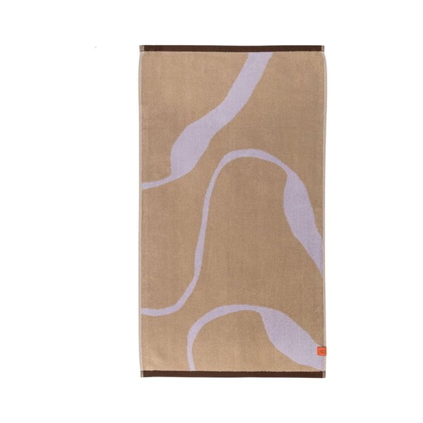 Orgaaniline puuvillane vannirätik lavendli ja helepruuniga 70x133 cm Nova Arte - Mette Ditmer Denmark