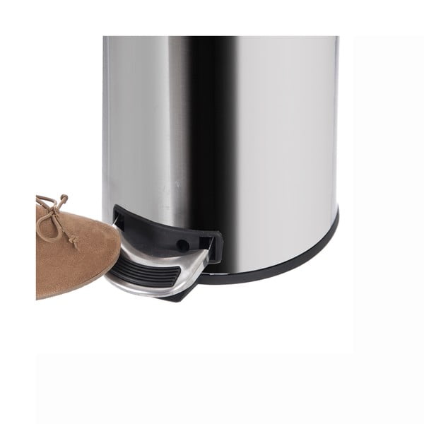 Pedaaliga roostevabast terasest prügikast, läikiv hõbedane 3 l - Orion-image-2