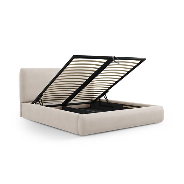 Beež polsterdatud kaheinimesevoodi koos voodipõhja ja panipaigaga 140x200cm Colonel - Cosmopolitan Design-image-2