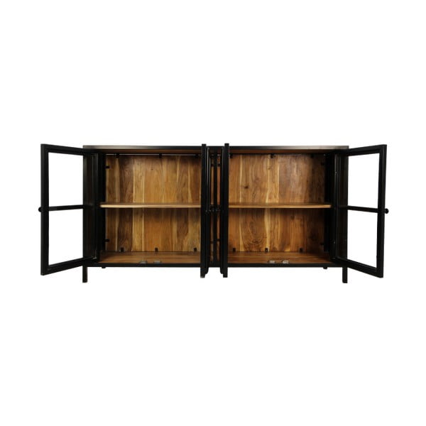 Must akaatsia täispuidust vitriinkapp 170x90 cm Kingston - HSM collection-image-4