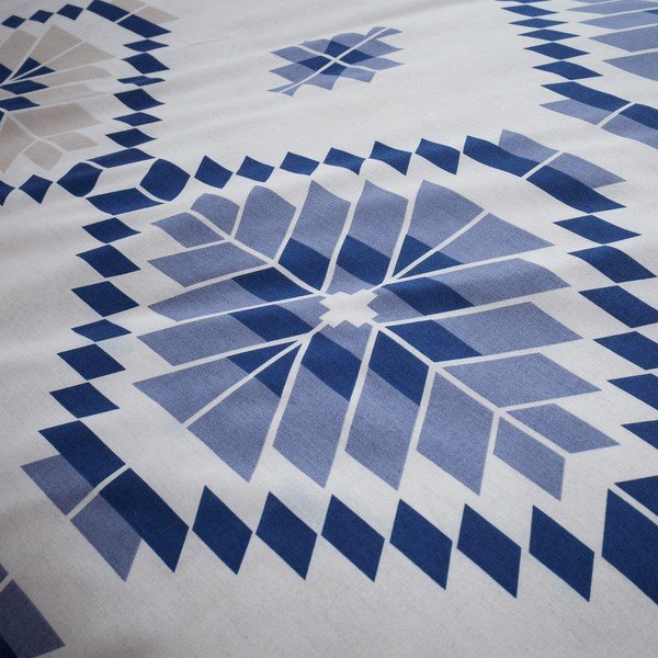 Valge ja sinine voodipesu 200x135 cm Navajo - Catherine Lansfield-image-4