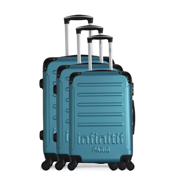 Sada 3 zelených cestovních kufrů na kolečkách Infinitif Horten-A