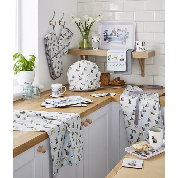 Köögirätikud ja potialus komplektis 4 tk Curious Cats – Cooksmart ®-image-1