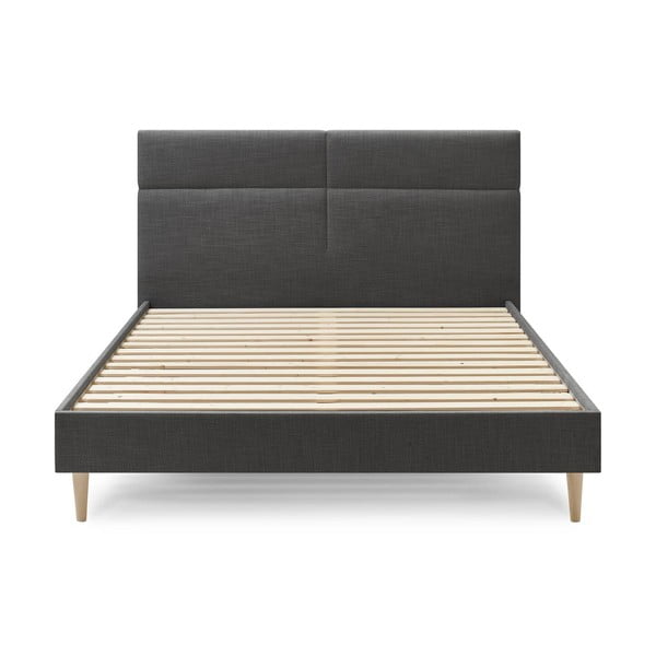 Mustaga polsterdatud kaheinimese voodi koos võrega 180x200 cm Elyna - Bobochic Paris-image-1