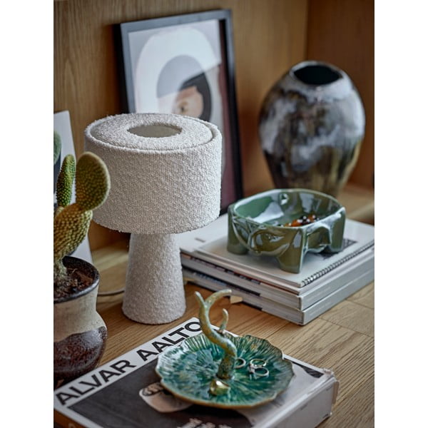 Valge lauavalgusti tekstiilist varjuga (kõrgus 30 cm) Emmie - Bloomingville-image-2