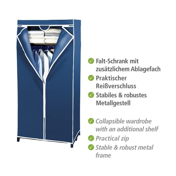 Sinisest kangast riidekapp 75x160 cm Air - Wenko-image-3