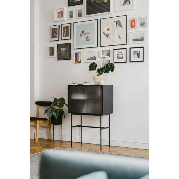 Must vitriinkapp lükandustega 70x109x40 cm Lekko - noo.ma-image-1