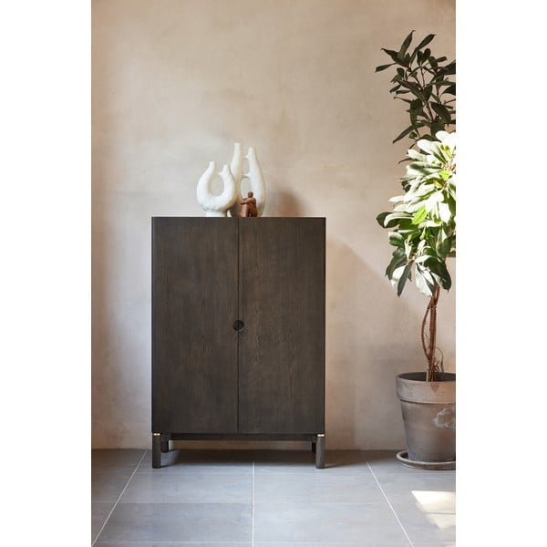 Tumepruun tammespooniga riidekapp 90x130 cm Arun - Unique Furniture-image-2