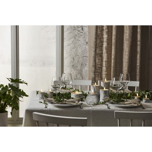 Hall ja valge betoonist LED-küünal, kõrgus 15 cm Flamme Marble - Star Trading-image-4