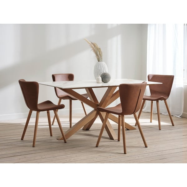 Pruunid metallist söögitoolid 2tk komplektis Teslin - Unique Furniture-image-2