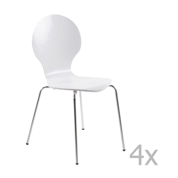 Sada 4 bílých jídelních židlí Actona Marcus Dining Chair
