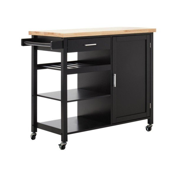 Kummipuust serveerimislaud ratastel 48x105 cm Frankfurt - Premier Housewares