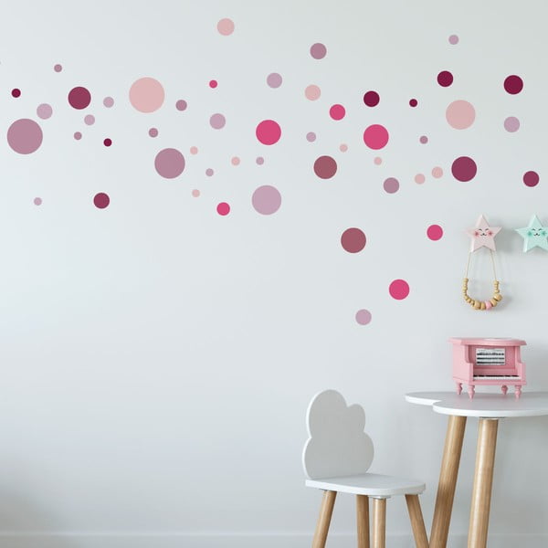 Komplekt 100 roosa seinakleebist Ümmargused kleebised Ümmargused kleebised - Ambiance-image-4