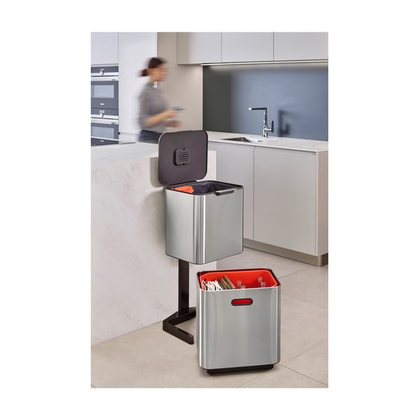 Hõbedane prügikast sorteeritud jäätmete jaoks 60 l Totem Max - Joseph Joseph-image-1