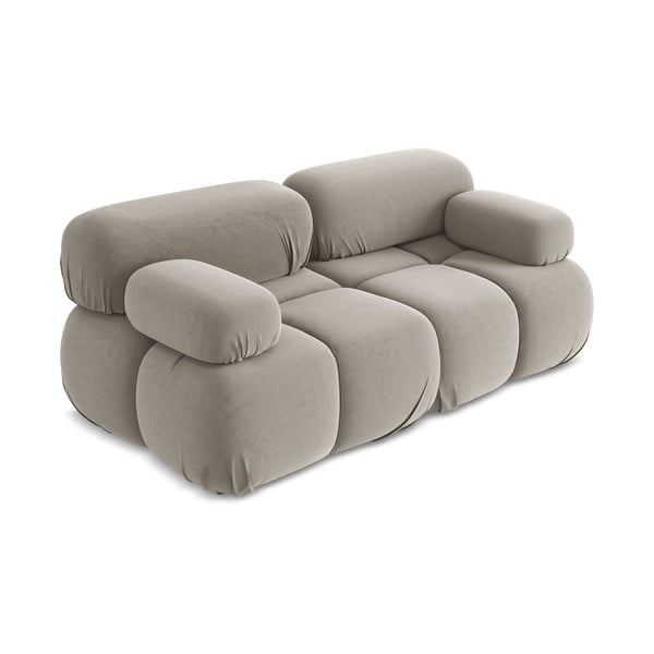 Beež sametist moodulsofa 190 cm Lokua - Makamii-image-2