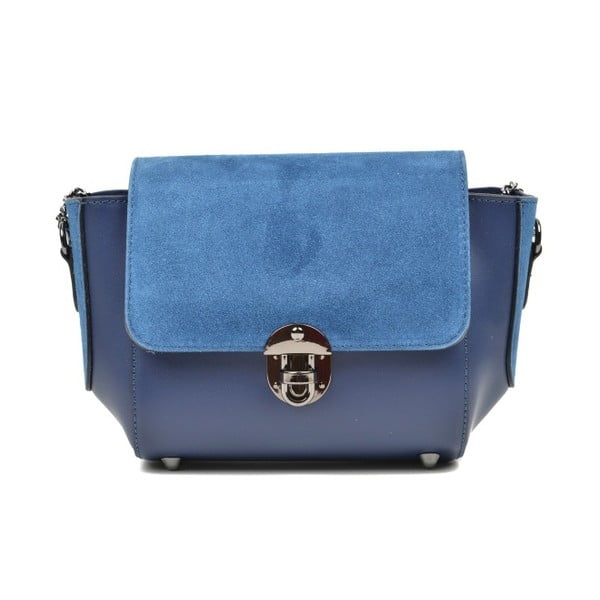 Modrá kožená kabelka Carla Ferreri Mulleno