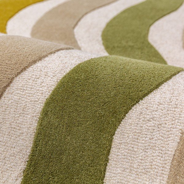 Roheline/naturaalne käsitsi kootud villane vaip 160x230 cm Cascade Wool - Flair Rugs-image-4