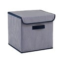 Sinine kaanega kangast hoiukarp 30x30x30 cm - Mioli Decor