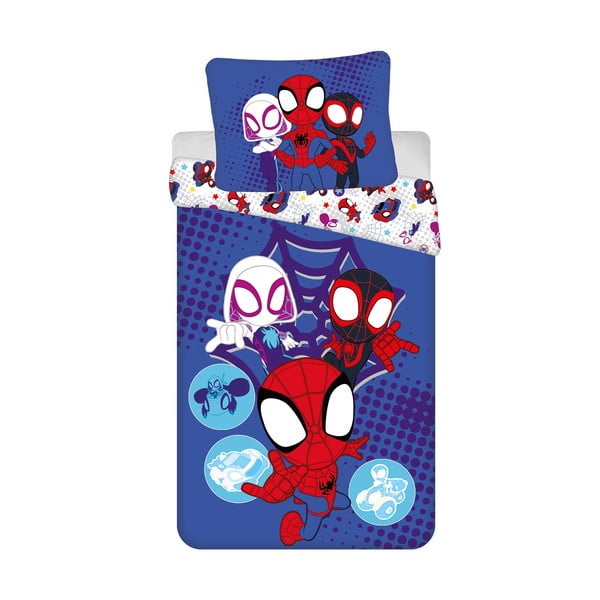 Sinine puuvillane laste üheinimese voodipesukomplekt 140x200 cm Spidey – Jerry Fabrics