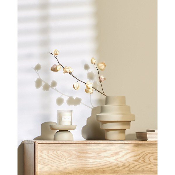 Beež terasest vaas (kõrgus 23 cm) Velia - Kave Home-image-2