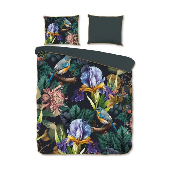 Antratsiitne satiin-puuvillast voodipesu 200x220 cm Dilana - Descanso