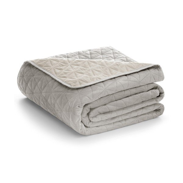 Hallikasbeež sametist tepitud voodikate 220x240 cm Laila - Restilo