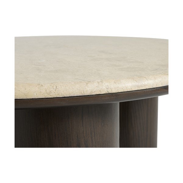 Ümmargune kohvilaud marmorist pealispinnaga tumedas naturaalses värvitoonis, ø 90 cm Piazze - Unique Furniture-image-2