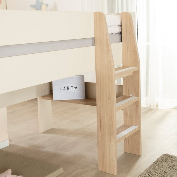 Beež kõrgendatud lastevoodi ilma voodipõhjata 90x200 cm Loft - Roba-image-4