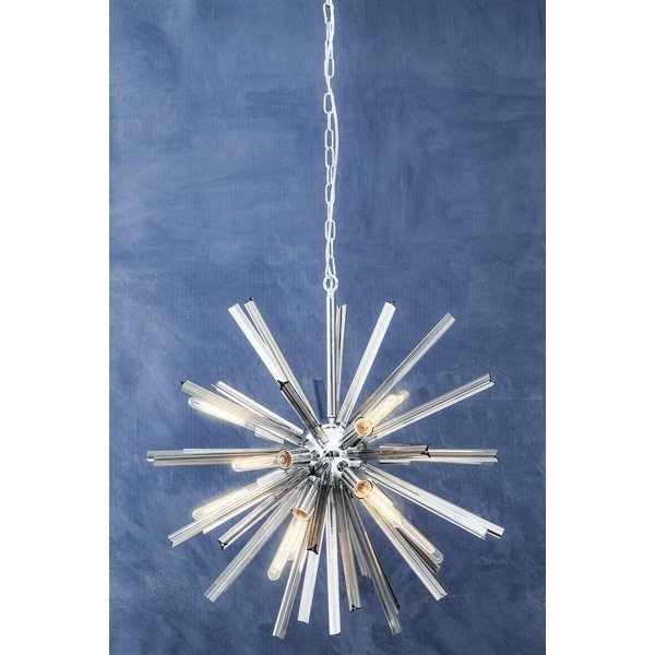 Metallist ripplamp klaasist varjuga, ø 75 cm Karlo - Premier Housewares-image-3