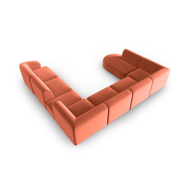 Roosa sametist nurgadiivan (parem nurk/"U"-kujuline) Paolo - Milo Casa-image-3