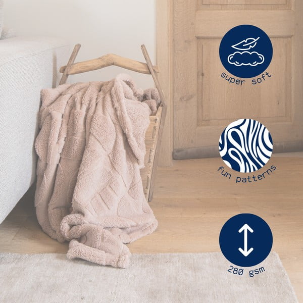 Pruun mikrofliisist tekk 150x200 cm Rena - Tiseco Home Studio-image-1