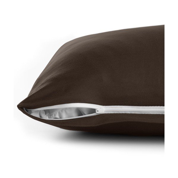 Sada 2 tmavě hnědých bavlněných povlaků na polštáře DecoKing Amber Chocolate, 40 x 40 cm-image-4