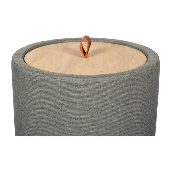 Odkládací stolek v zelenošedé barvě se snímatelnou deskou z dubového dřeva Askala Ibisco, ⌀ 36 cm-image-3