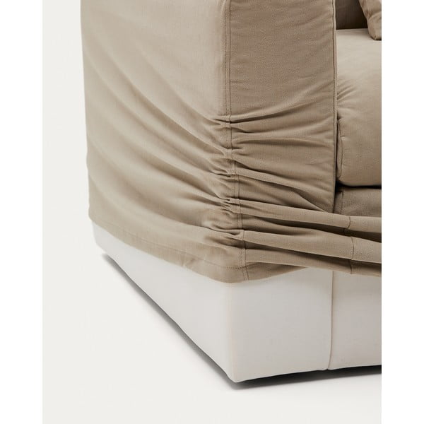 Beež linane diivan 240 cm Nora - Kave Home-image-4