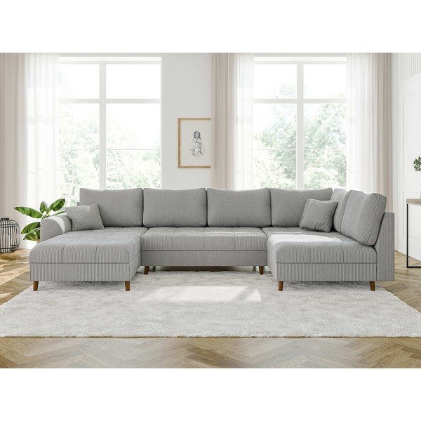 Helehall velvetist nurgadiivan (vasak nurk/U) Ariella - Ropez-image-1