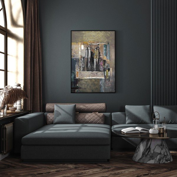 Käsitsi maalitud elementidega maal 70x100 cm Loneliness - Styler-image-1