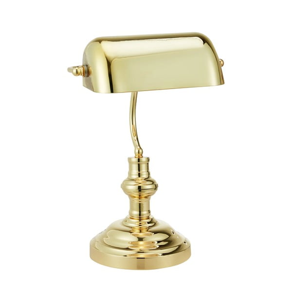 Messingivärvi lauavalgusti klaasist varjuga (kõrgus 42 cm) Bankers - Markslöjd