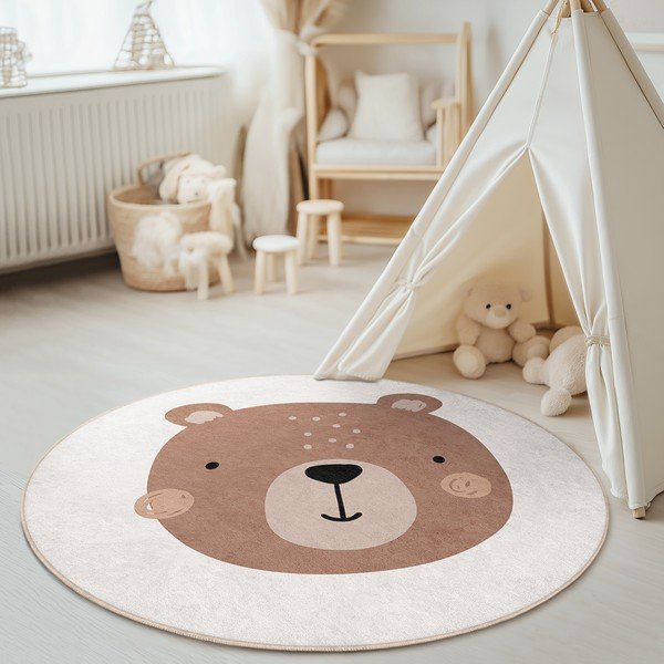 Pruun/kreem pestav laste mänguvaip ø120 cm Teddy Bear - Mila Home-image-3