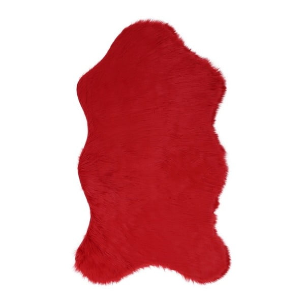 Červený koberec z umělé kožešiny Pelus Red, 90 x 150 cm