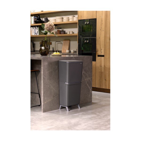 Tumehall plastprügikast 20+25 l sorteeritud jäätmete jaoks SortUp Recycle Hi - Brabantia-image-1