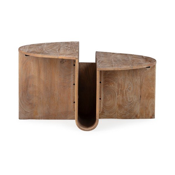 Ümmargune mangopuidust kohvilaud, läbimõõduga 80 cm Divya - MOME-image-1