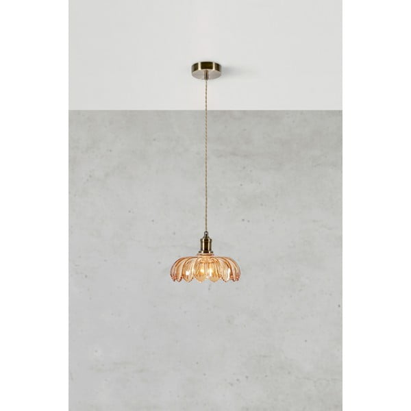 Messingivärvi-merevaigukollane rippvalgusti klaasist varjuga ø 25,5 cm Kurage - Markslöjd-image-2