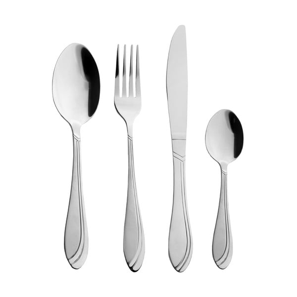 24-osaline hõbedane roostevabast terasest söögiriistade komplekt Satin - Orion